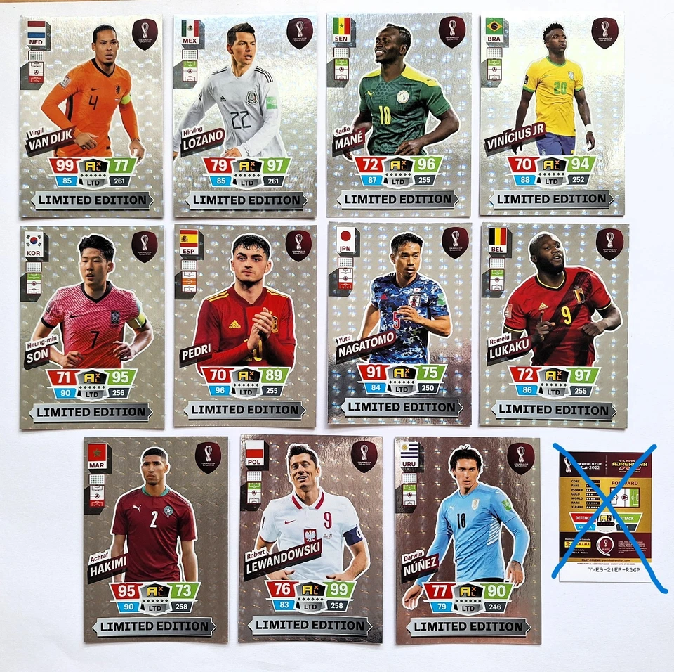 Panini Adrenalyn XL FIFA World Cup 2022 - Set 11 Cartas Edición Limitada Talla XXL - Imagen 1 de 1