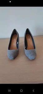 Grey Faux Suede Heels Size 4 Have Been Worn But In Excellent Condition - Picture 1 of 5