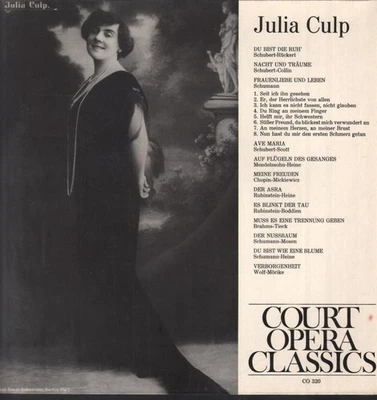 CO320 Julia Culp Self-Titled LP vinyl Austria Court Opera Classics mono - sleeve - Photo 1/4