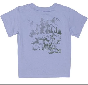 Carhartt Youth Girls XS S M L Purple Mountain Deer Scene S/S Graphic T-Shirt - Bild 1 von 2