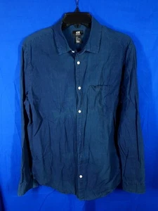 H&M Men's Relaxed Fit Shirt Size Medium Blue - Picture 1 of 4