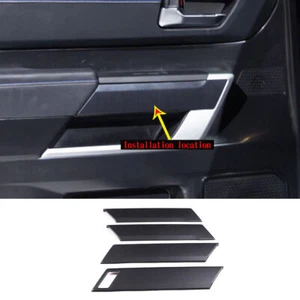 4 PCS ABS Matte Black Trim Interior Car Door Panel For Toyota Sequoia 2023-2024 - Picture 1 of 6