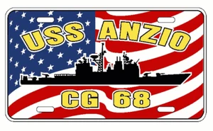 USS ANZIO CG 68 License Plate U S Flag Military U S Navy USN PO6 - Bild 1 von 1