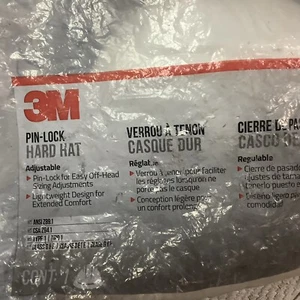 3M White Pin Lock Hard Hat Adjustable Not Vented Lightweight Type 1 Class E&G - Picture 1 of 5