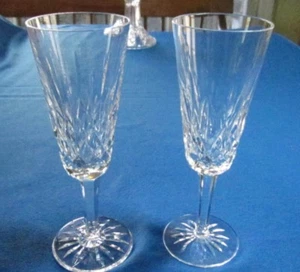 WATERFORD LISMORE PAIR CHAMPAGNE FLUTES 7 1/4"H, PRICE/PAIR, EXCELLENT COND. - Picture 1 of 3