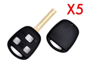 New Pack Lot of 5 Replacement Lexus Remote Head Key Fob Shell Case Blade Short - Picture 1 of 2