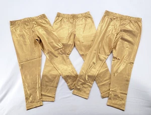 365 Kids From Garanimals Girls Size 8 Gold Shimmer Sparkle Leggings 3 Pack NWOT - Picture 1 of 8