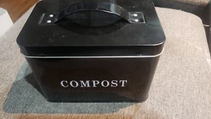 Never Used Small Compost Tin Box Black - Picture 1 of 6