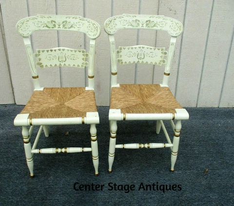 62807   Pair ETHAN ALLEN HITCHCOCK  Dining Accent Side  Chairs Cover