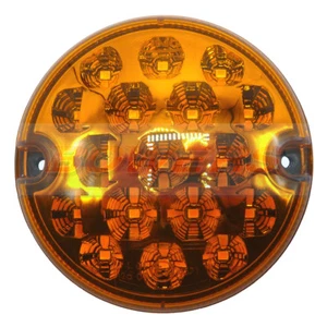 95MM AMBER LED ROUND INDICATOR LAMP LIGHT UPGRADE LAND ROVER 90 110 DEFENDER NAS - Picture 1 of 2