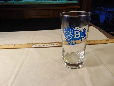 Vintage Weighted Drinking Glass "B" Buffalo Charging Bills NY Sports Team 5 1/2" Cover