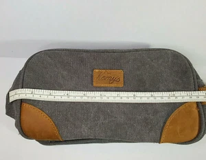 Herren Kulturbeutel Reisetasche Lederriemen Canvas Rasiertasche Dopp Kit Kosmetik Makeeu - Bild 1 von 12