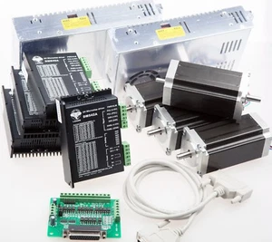 4Axis Nema23 Stepper Motor 425 oz.in 3A Dual Shaft&Driver controller - Picture 1 of 9