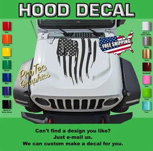 Hood Vinyl Decal Graphics Fits: Jeep Wrangler JL & Gladiator JT 2018-2023 WR-29 - Picture 1 of 4