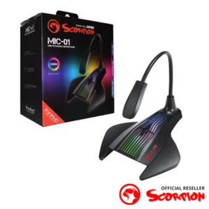 MARVO SCORPION MIC-01 USB RGB LED GAMING OMNIDIRECTIONAL MICROPHONE - BLACK      - Picture 1 of 4