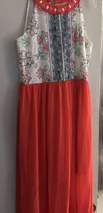 Rare Editions Big Girl's Scuba/Sateen Floral Hi-Lo Fanciful Dress-Size-16 - Picture 1 of 5