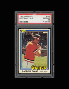 1981 Donruss Darrell Evans #192 San Francisco Giants - PSA 10 Gem Mint (POP 15)