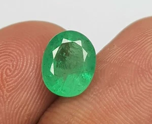 1.94 Ct Natural Emerald Rich Green AAAA+ Quality Zambian Mines Oval Cut Gemstone - Picture 1 of 10