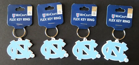 FOUR (4) NORTH CAROLINA TAR HEELS, FLEXIBLE KEY RINGS FROM WINCRAFT Cover