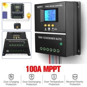 Mppt Solar Controller 100A Dual USB Power Panel Regulator Charge Auto 12V-48V au - Picture 1 of 12
