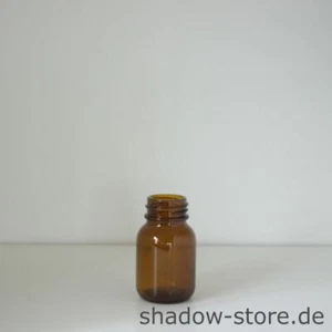 Apothekerglas, Vorratsglas, Weithalsflasche, 50 ml, GL32, braun, inkl. Deckel - Bild 1 von 4