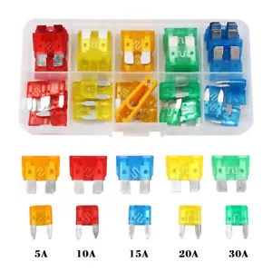 50x Flachstecksicherungen Sortiment 5-30A KFZ Standard Mini-Sicherungssatz Auto - Picture 1 of 4