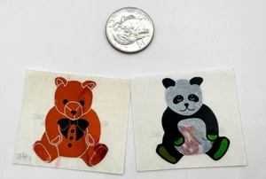 Lote de pegatinas de papel de aluminio vintage de los 80 HAMBLY Studios oso de peluche oso panda Mylar - Imagen 1 de 6