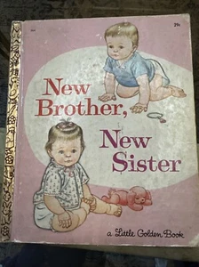 Vintage Little Golden Book ~ NEW BROTHER, NEW SISTER 1966 - Foto 1 di 12