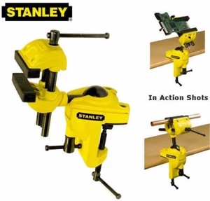 Stanley 75mm Multi-Angle Swivel Hobby Craft Bench Wood Vice Clamp 183069 - Picture 1 of 4
