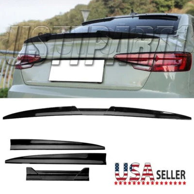 NEW For Audi A4 A5 A7 Hatchback Glossy Sedan PSM Rear Trunk Spoiler Wing Lip UP - Image 1 of 4