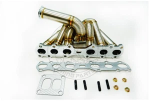 3mm SS304 42mmOD Equal Length T4 Twin Scroll Turbo Manifold For 1JZ-GTE (NON VVT - Picture 1 of 7