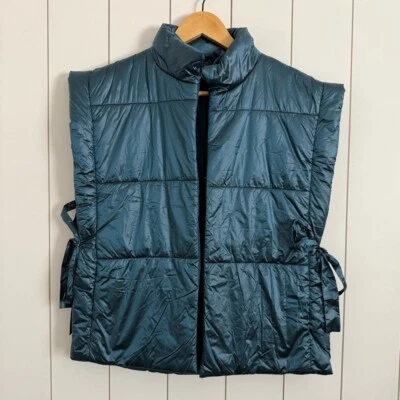 Chaleco acolchado Anthropologie Pilcro azul metálico empacable Foto 1 de 3