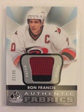 2012-13 SP Ron Francis Patch /35 Authentic Fabrics Game Used Upper Deck 12/13