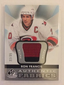 2012-13 SP Ron Francis Patch /35 Authentic Fabrics Game Used Upper Deck 12/13