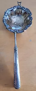 Watrous Sterling Silver Tea Strainer, Embossed Rim, Monogram Margaret on Handle - Picture 1 of 8
