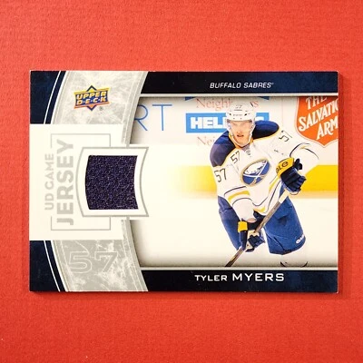 5-06-14 PWE-THICK 2013-14 upper deck jersey card #gj-tm tyler myers (125) - Image 1 of 2