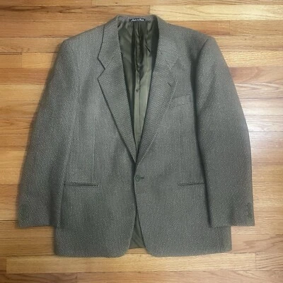 Blazer masculino vintage Mani Giorgio Armani 42R tweed marrom/bege 1 botão Itália - Imagem 1 de 4