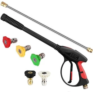 4000PSI High Pressure Power Washer Spray Gun Wand Lance Quick Nozzle Tips Kit - Picture 1 of 17