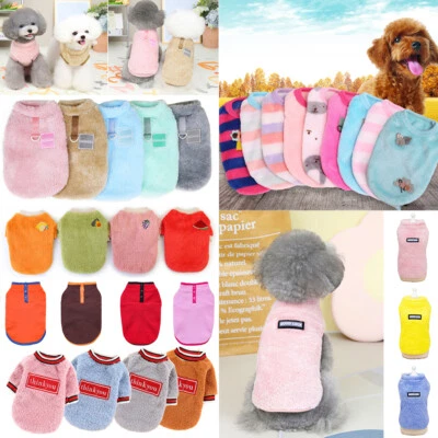 Coral Fleece Pet Clothes Warm Dog Vest Coat Puppy CatKitten Soft Comfort Costume - Image 1 of 4