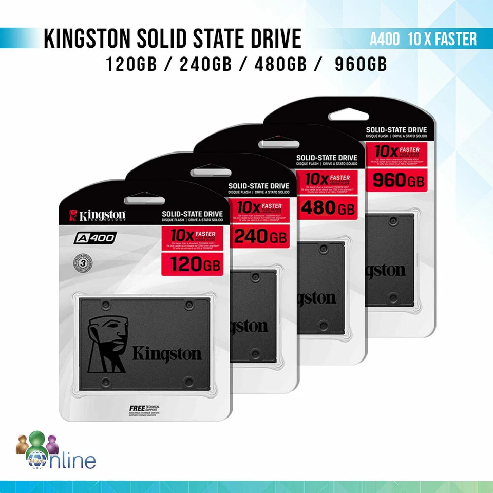 Kingston A400 SSD 2.5" 120GB 240GB 480GB 960GB 1 TB SATA III Solid State Drive - Image 1 of 1