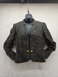 MK Mary Kay Gold Speck Black By Twinhill Confident Women Blazer Jacket Sz 4 Used - Picture 1 of 11