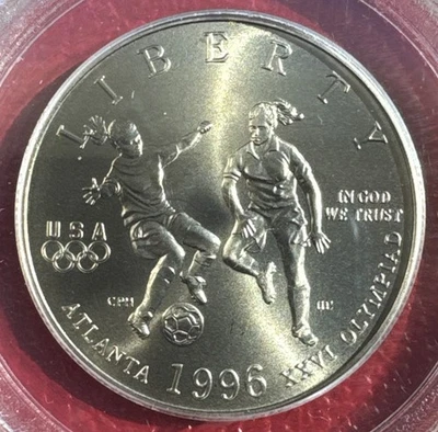 1996-S Clad Half Dollar Atlanta Olympics Soccer. PCGS MS69. Low Mintage. KM# 271 - Image 1 of 4
