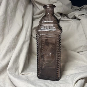 Botella de amatista vintage de 9,25" Wheaton, NJ Berring's Apple Bitters - Imagen 1 de 8
