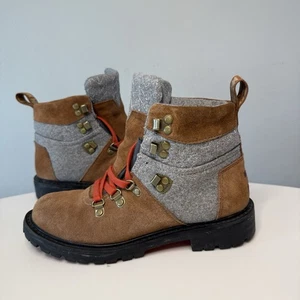 TOMS Summit Rawhide Gray Wool Red Brown Hiking Snow Boots Womens Size 6 - Picture 1 of 11