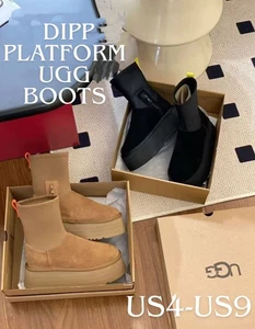 Dipp Hightop Platform Ugg Dipper Classic Boot Chestnut / Black WOMEN US4-US9 New - Photo 1/32