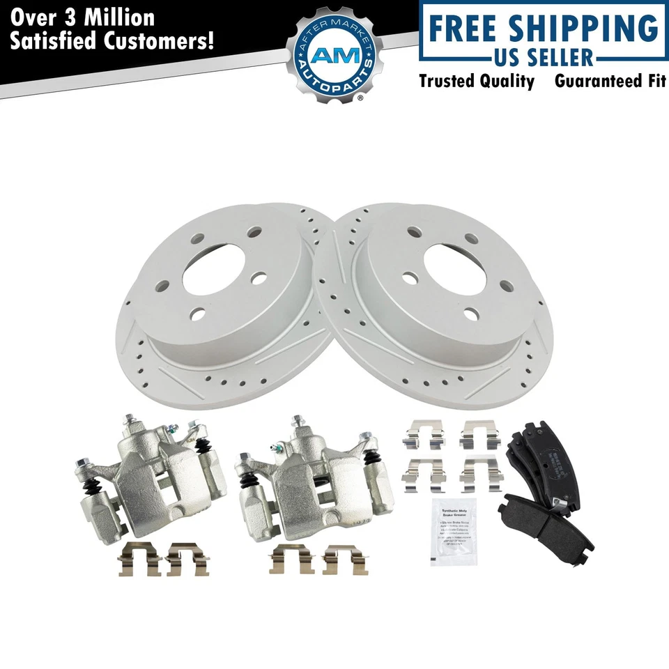 Pinzas de freno traseras pastillas de cerámica rotores perforados para Century Regal Impala Foto 1 de 4