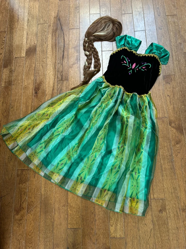 Frozen Anna Coronación Disfraz Vestido XL Adulto Mujer ¡con Peluca! Foto 1 de 1