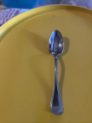 1 Teaspoon 6 3/8” Jean Couzon LE PERLE Stainless France Beaded Outline Flatware - Photo 1/4