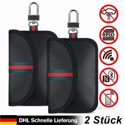 2x Autoschlüssel Keyless Go Schutz RFID Auto Schlüssel Blocker Etui Hülle Tasche - Bild 1 von 4