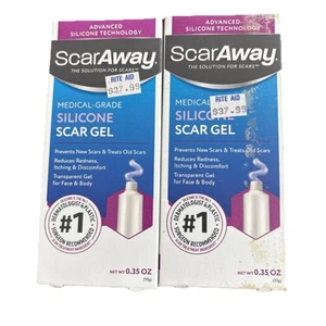 LOT OF 2 ScarAway Medical Grade Silicone Scar Gel 0.35oz Redness Itching 2028+ - Picture 1 of 3